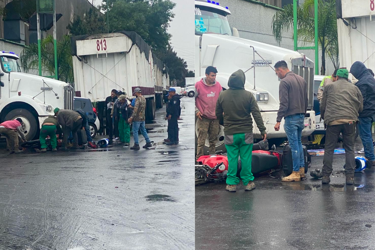 Choca trailero a motociclista en Iztapalapa, el biker tuvo varias lesiones