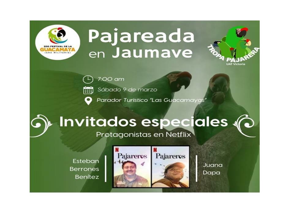 Los protagonistas de 'Pajareros' estarán en el segundo Festival e la Guacamaya