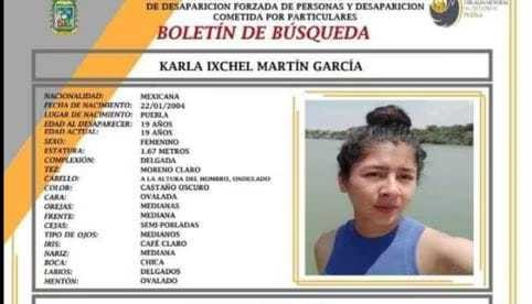 Continúa la búsqueda de Karla Ixchel Martín. Foto: RRSS