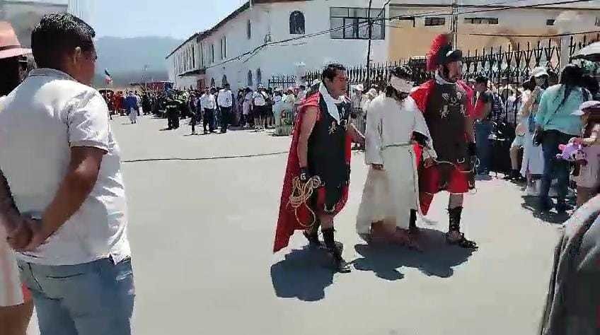 La representación de Semana Santa en Santa María Atarasquillo, la más grande del municipio de Lerma. Foto: POSTA