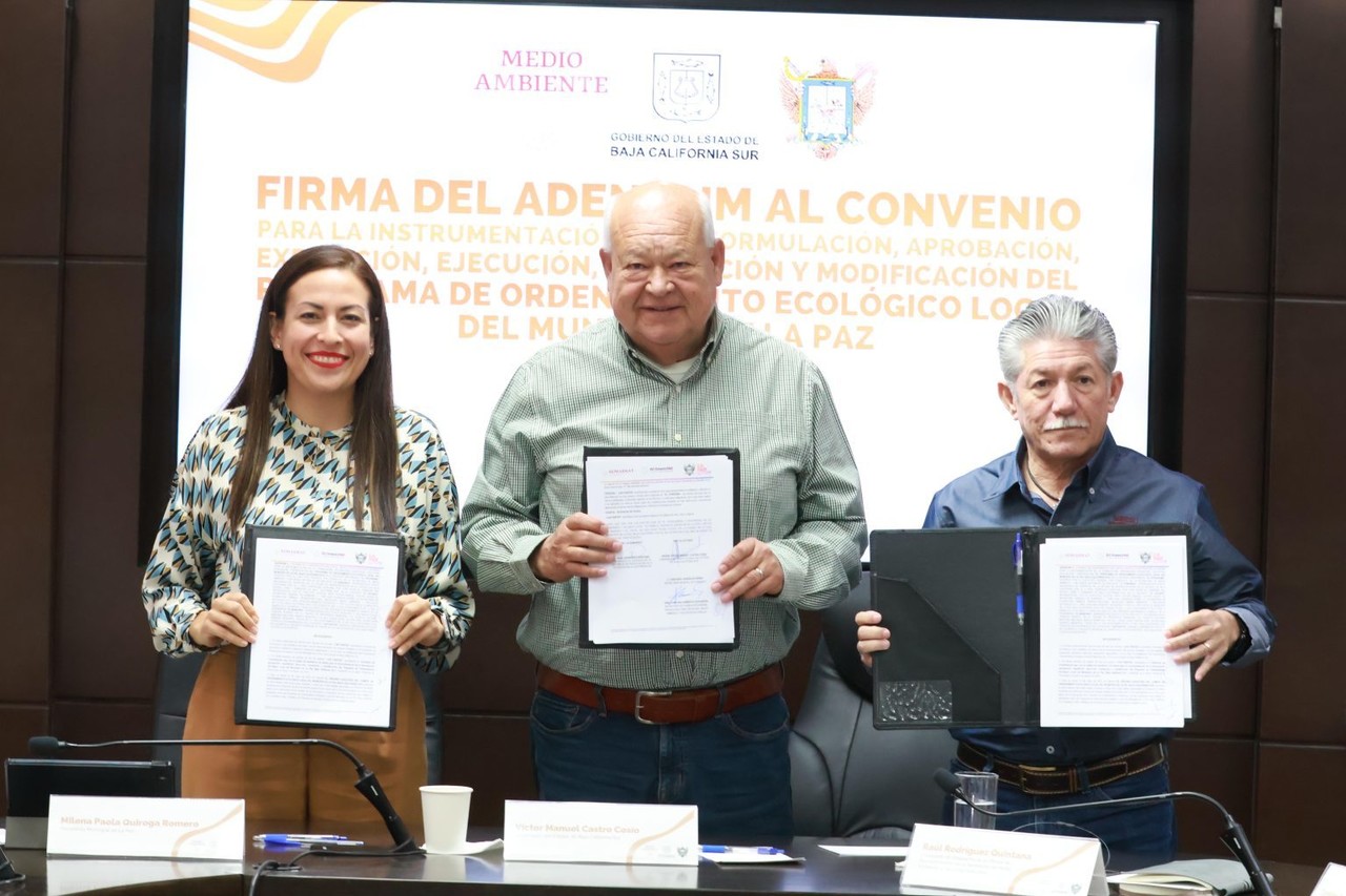 Firman tres niveles de gobierno convenio de colaboración ambiental en BCS