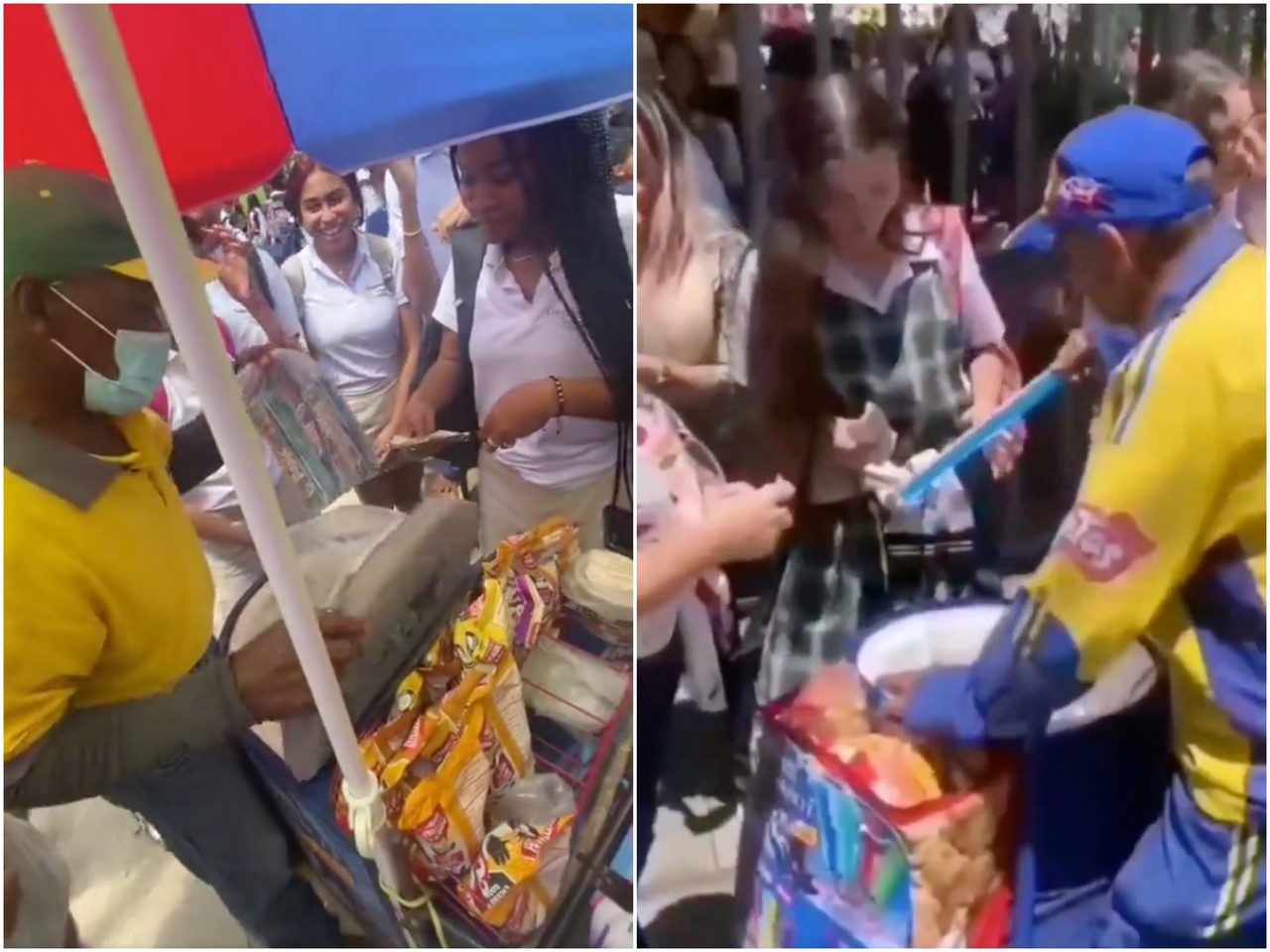 Estudiantes juntan dinero y compran todo a vendedores ambulantes (VIDEO)