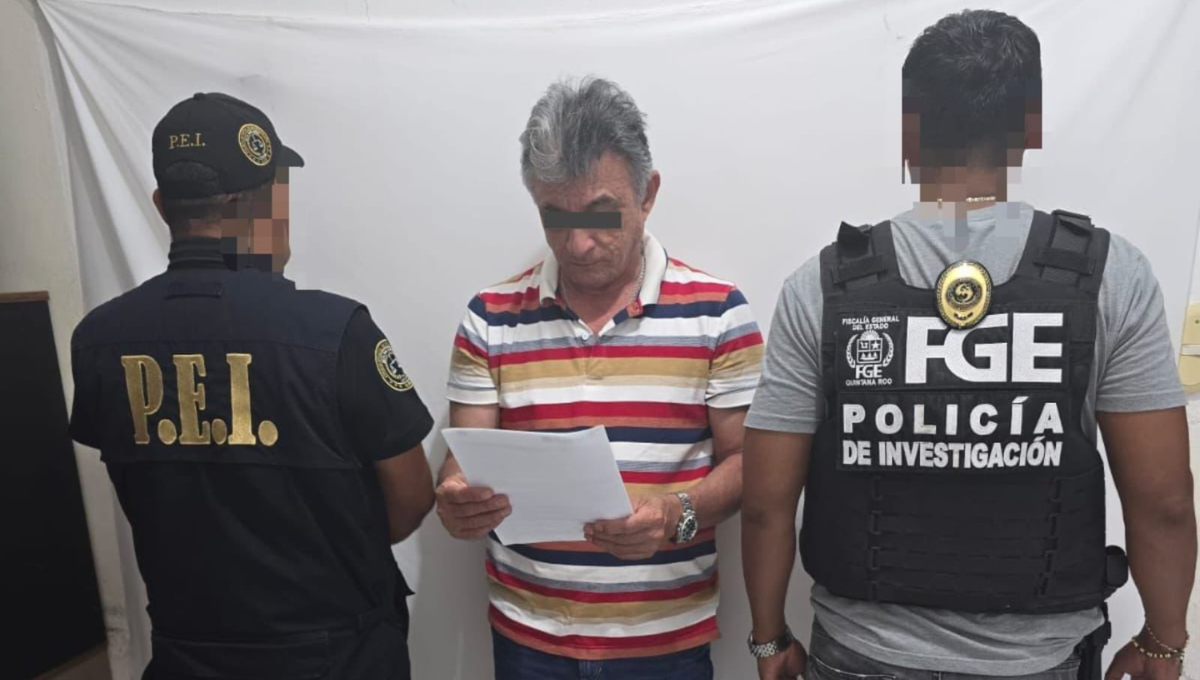 El detenido será puesto a disposición de un juez en Quintana Roo Foto: SSP Yucatán