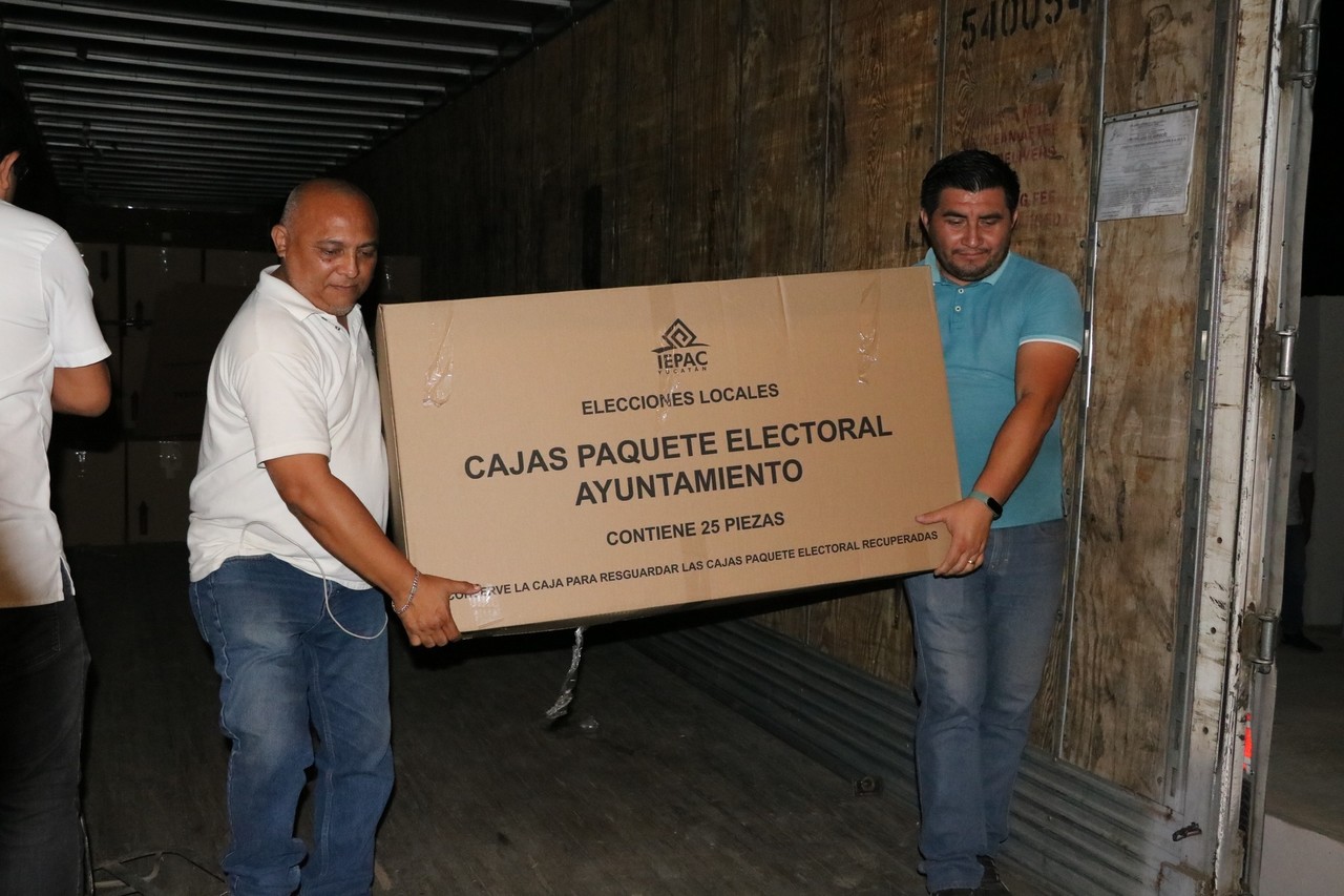 Llega a Mérida el material electoral para las elecciones del 2024