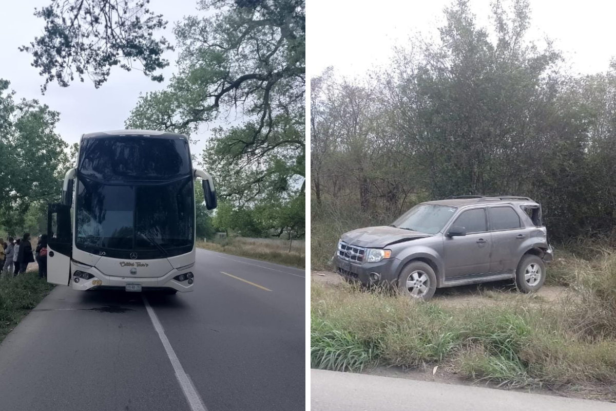 Accidente entre autobús y camioneta arroja como saldo personas lesionadas