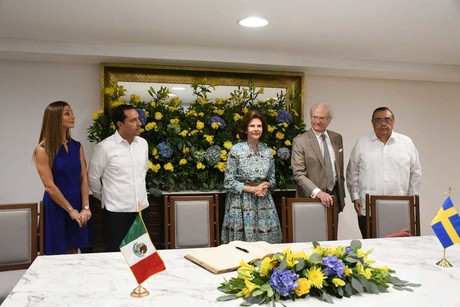 Monarcas de Suecia inauguran salón oficial en Mérida