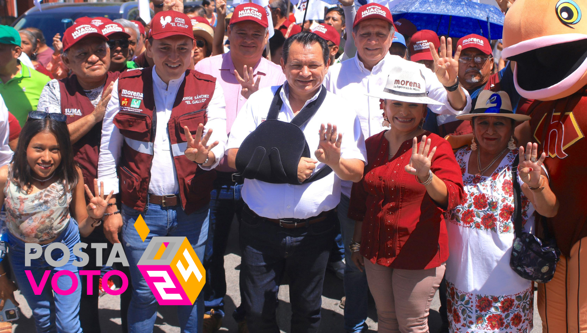 Huacho Díaz Mena realiza caminata en Conkal, promete remodelación del mercado