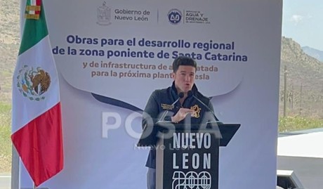 Supervisa Samuel García arranque de obras hídricas para Tesla en Santa Catarina
