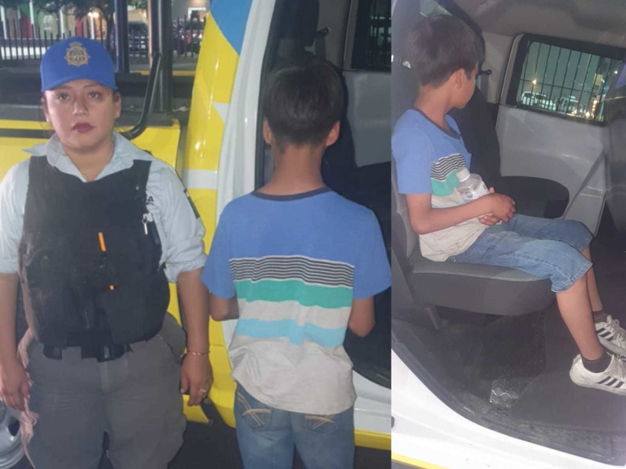 Encuentran policías de Monterrey a niño en parada de camiones