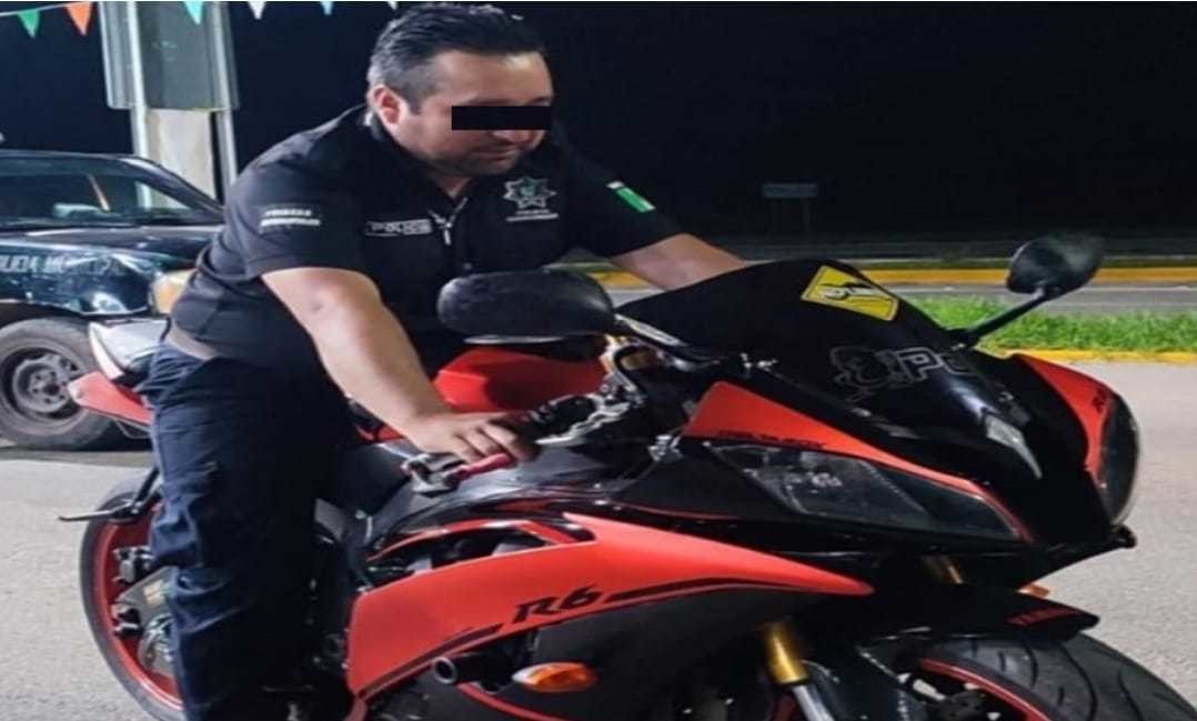 El policía Gaspar Castillo Escalante falleció la noche del domingo luego que derrapó la motocicleta en la que viajaba.- Foto de redes sociales