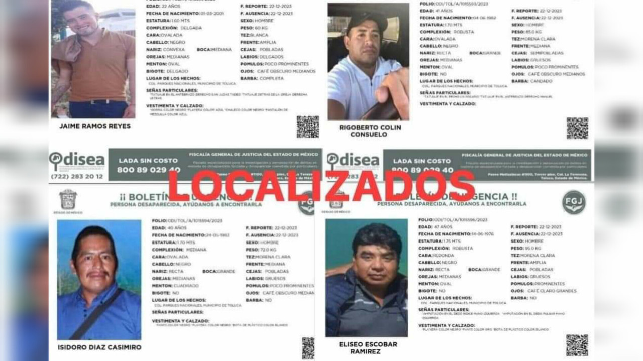 Rescatan con vida a polleros secuestrados  en Toluca.