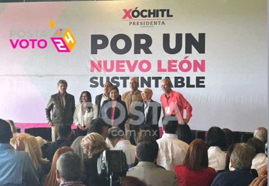 La candidata presidencial Xóchitl Gálvez en Nuevo León. Foto. Jorge López
