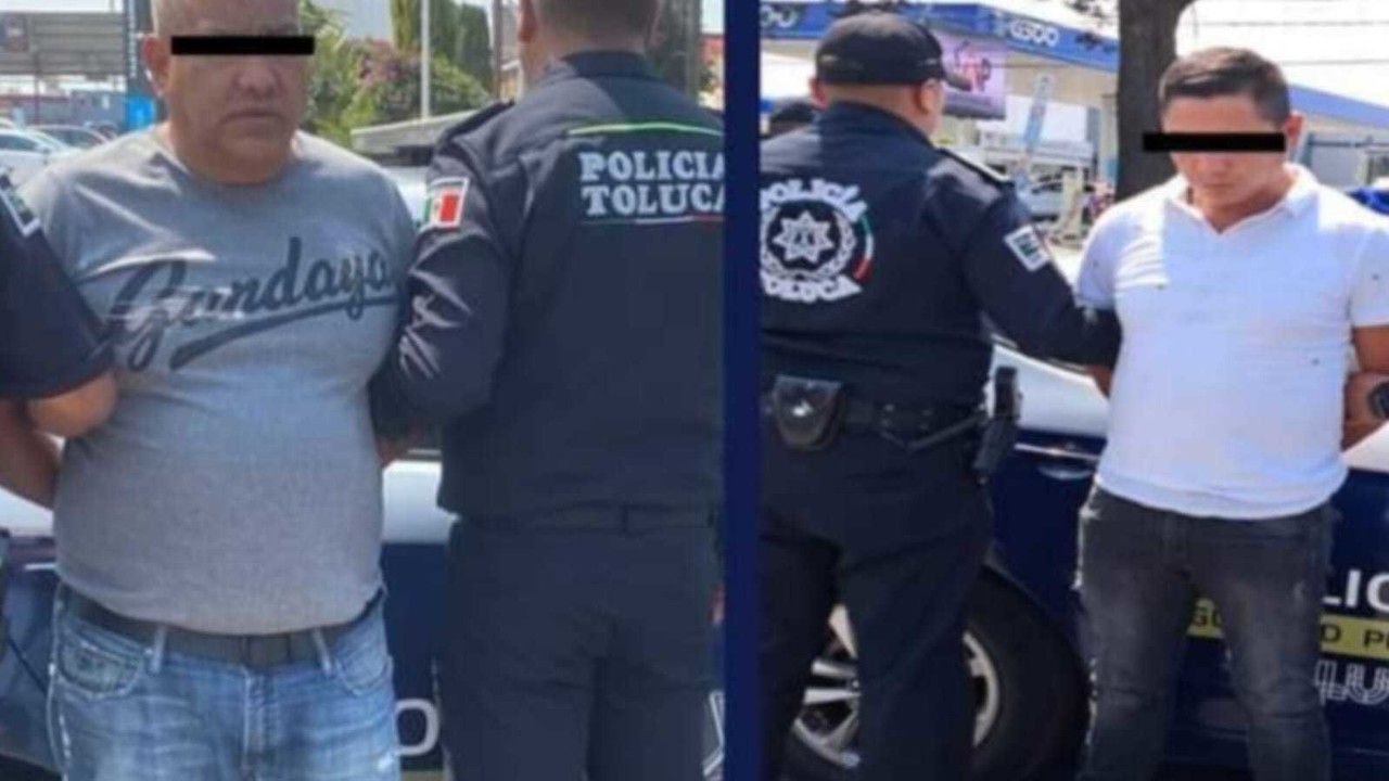 Detienen a dos presuntos asaltantes en Toluca. Foto: Especial