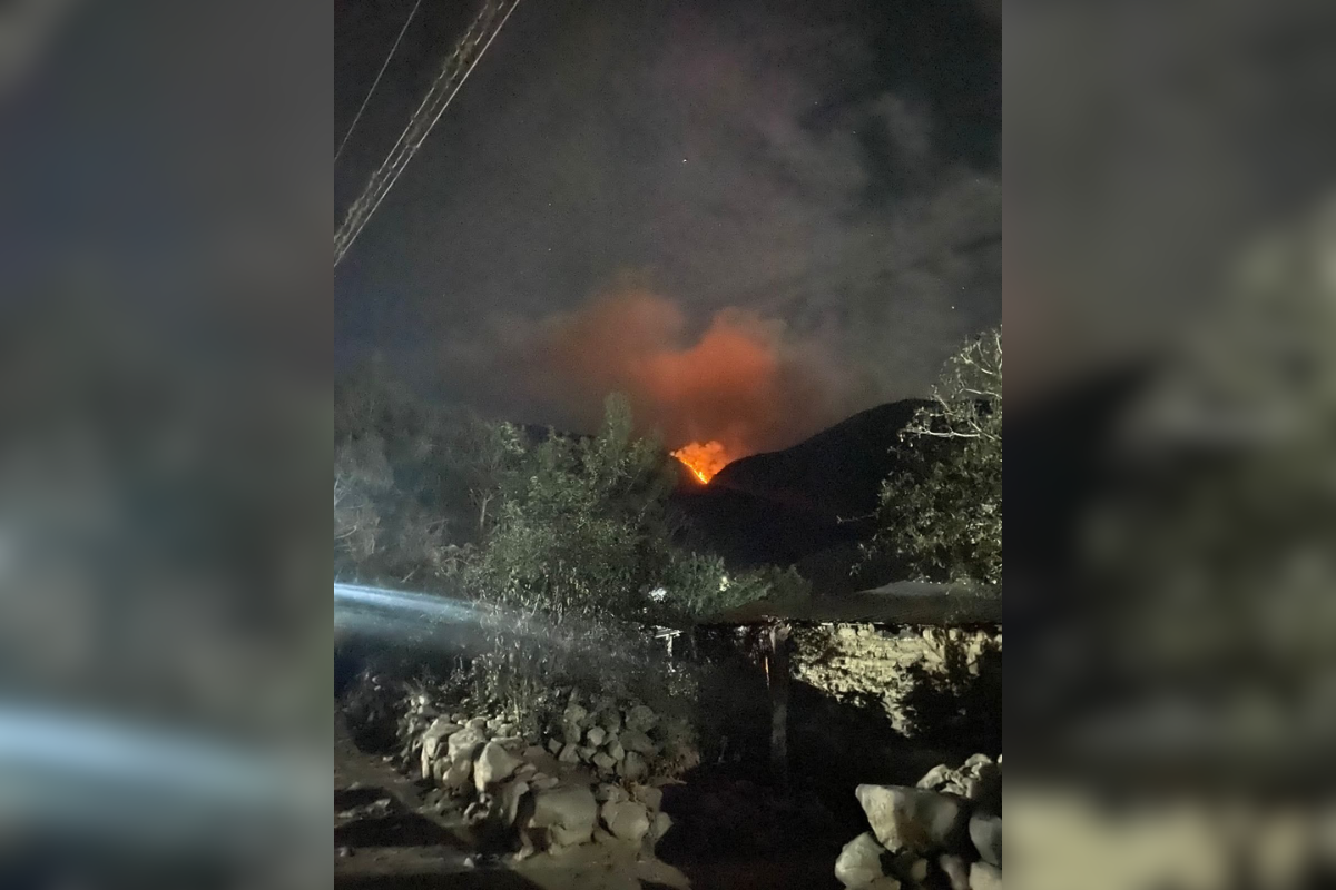 El incendio forestal se registra en una zona de difícil acceso en el ejido El Refugio del municipio de Tula. Foto: Redes sociales