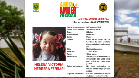 ¿La has visto? Activan Alerta Amber por desaparición de niña de 4 años