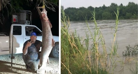 Capturan catán 'monstruo' de casi dos metros en el río Bravo