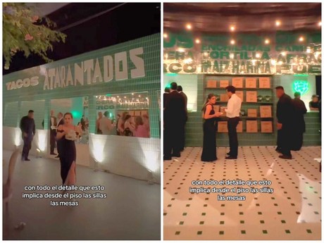 ¡Los tostitos quedaron cortos! Novios en Monterrey montan taquería en su boda