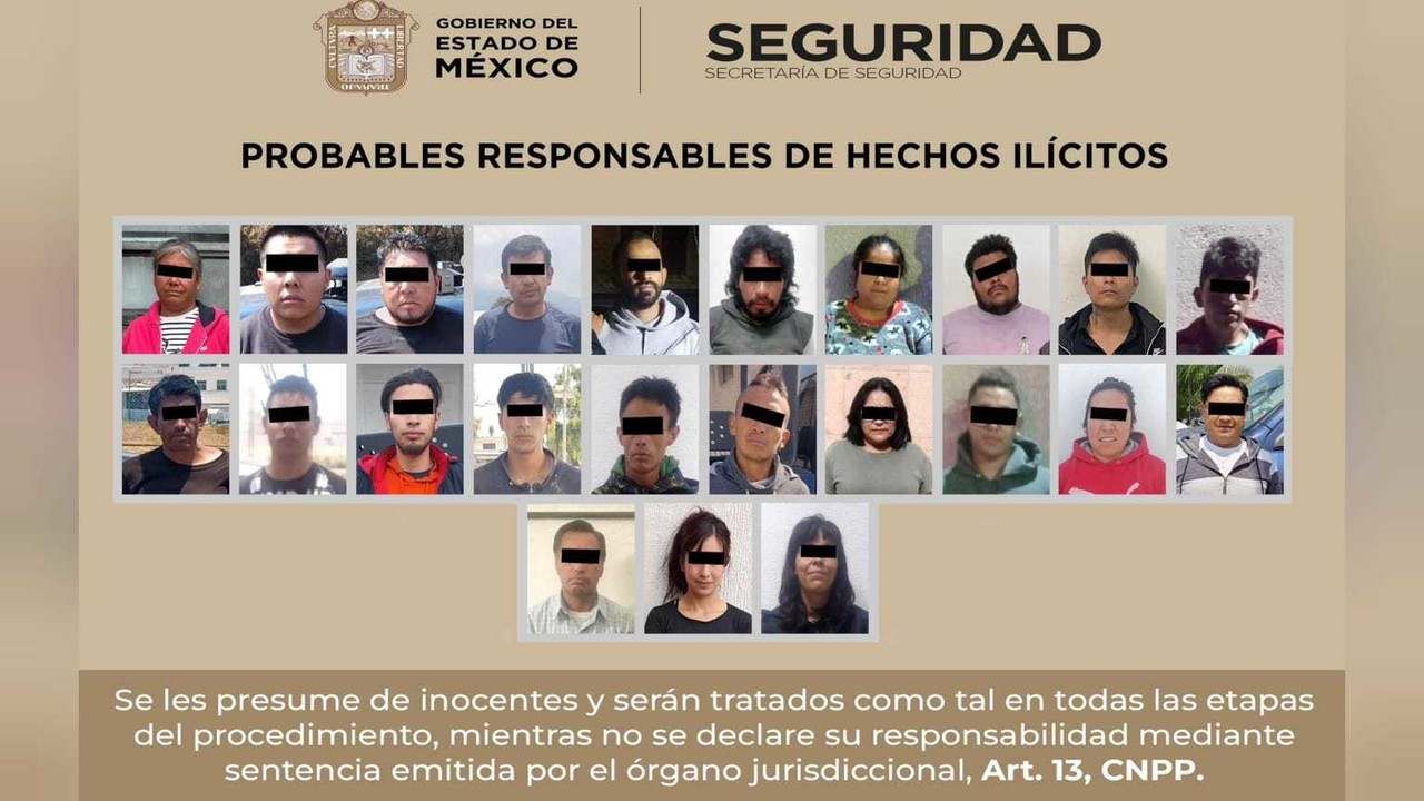 Macro operativo en Toluca deja 29 detenidos. Foto: @SS_Edomex