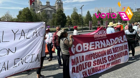 Protestan morenistas contra candidaturas municipales en Edomex (VIDEO)