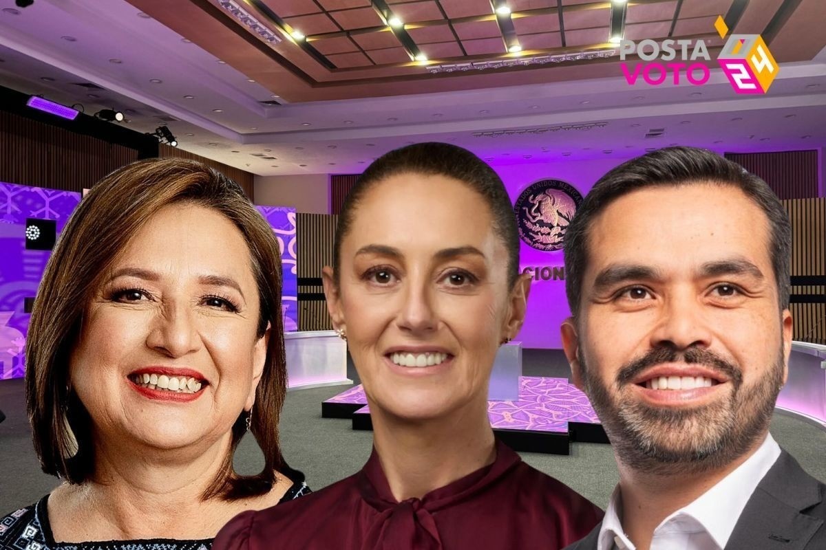 Xóchitl Gálvez, Claudia Sheinbaum y Jorge Máynez se verán las caras en el debate presidencial Foto: Archivo/POSTA México.