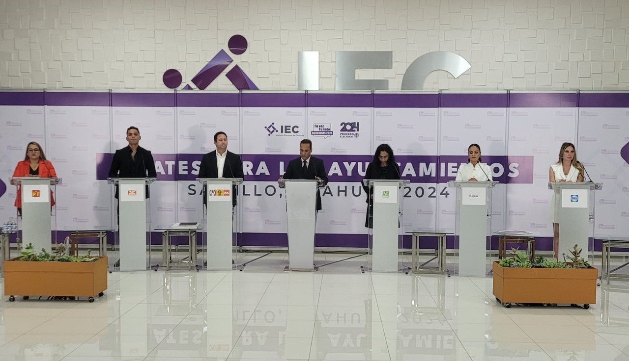 El pasado domingo 14 de abril se llevó a cabo un debate entre los aspirantes a la presidencia municipal de Saltillo. (Fotografía: IEC)