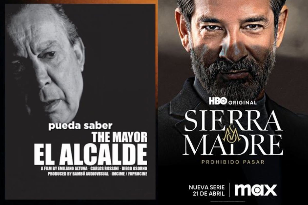 Portadas de documental 'El Alcalde' y serie 'Sierra Madre'. Foto: Especial