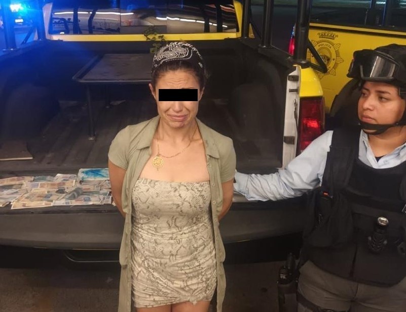 La mujer fue trasladada a las instalaciones de la Policía de Monterrey y puesta a disposición del Ministerio Público. Foto: Policía de Monterrey.
