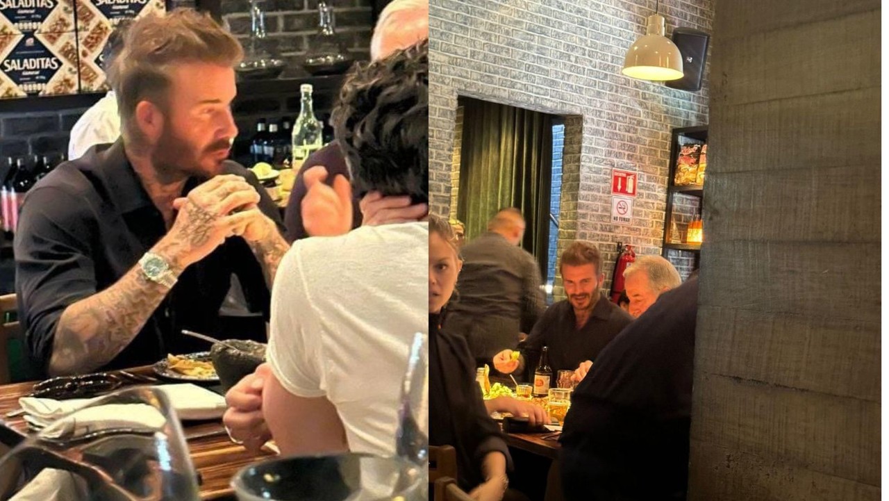 Beckham fue captado en un restaurante de San Pedro Garza García. (Fotografía: X)