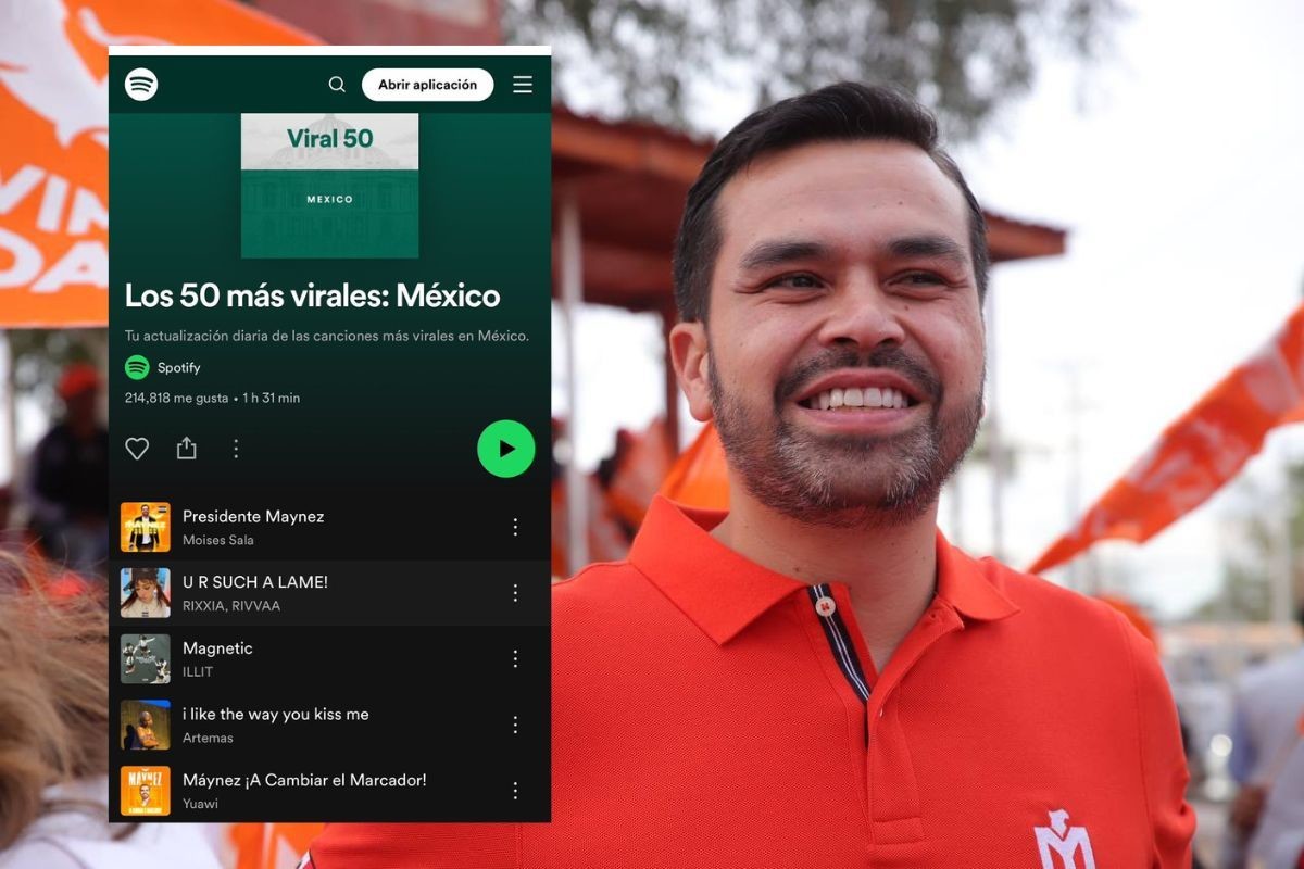 La canción 'Presidente Máynez' se encuentra en el top 50 de las mas virales en Spotify. Foto: Especial