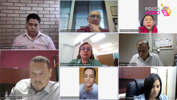 Sesiòn extraordinaria virtual del Consejo Local del Instituto Nacional Electoral en Tamaulipas. Foto: redes sociales