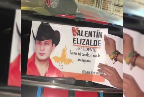 ¿Valentín Elizalde para presidente? Pegan propaganda en las calles