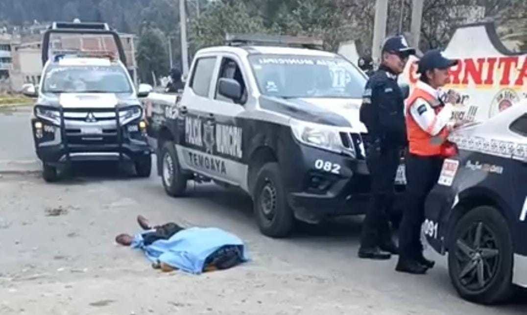 Policías repelieron agresión en caso de joven muerto en Temoaya. Foto: Captura de pantalla
