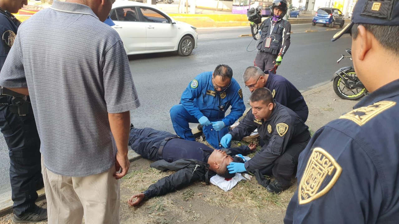 Policía accidentado. Foto: Ramón Ramírez