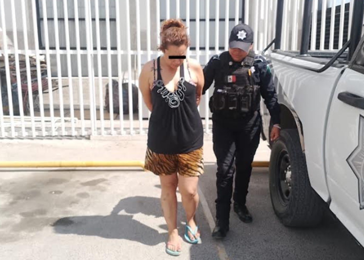 Lidia 'N', de 44 años, fue puesta a disposición de las autoridades correspondientes. Foto: Secretaría de Seguridad Pública de Juárez