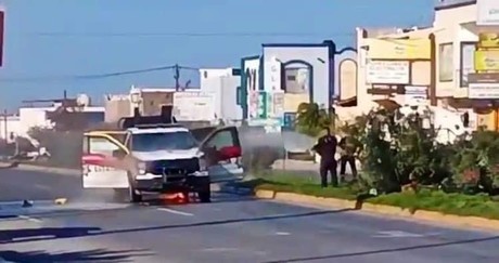 Se incendian patrullas de la Guardia Estatal en Reynosa