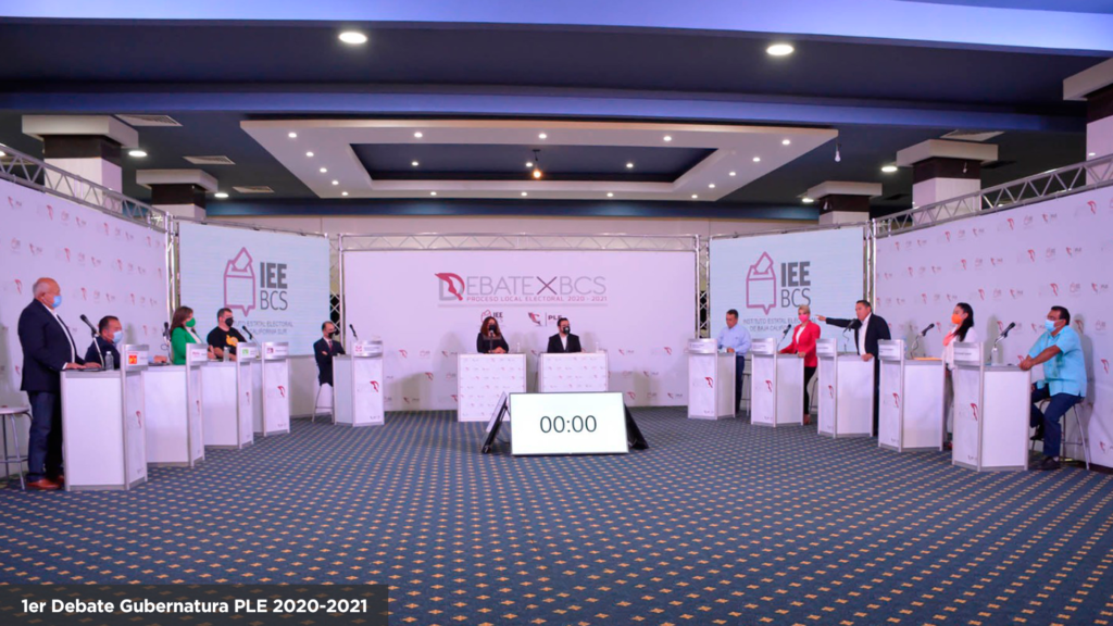 Primer debate gubernatura PLE 2020-2021. I Foto: Gobierno de BCS.