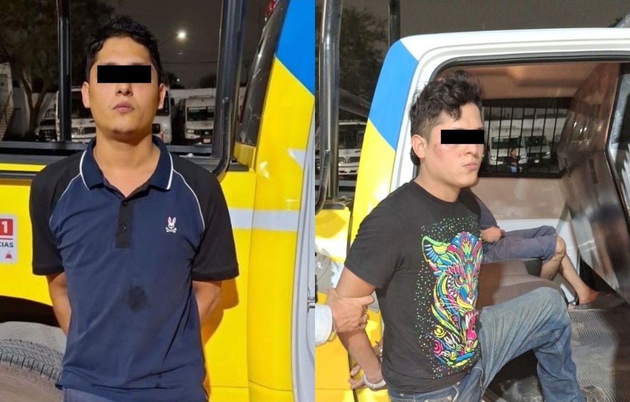 Luis Raúl y Miguel Andrés ambos de 24 años fueron detenidos por policía de Monterrey. Foto: Policía de Monterrey.