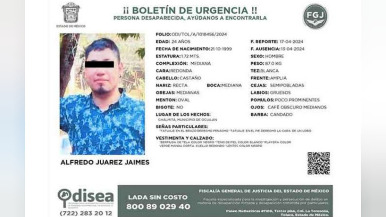 Hallan sin vida a hombre desaparecido en Malinalco. Foto: Especial