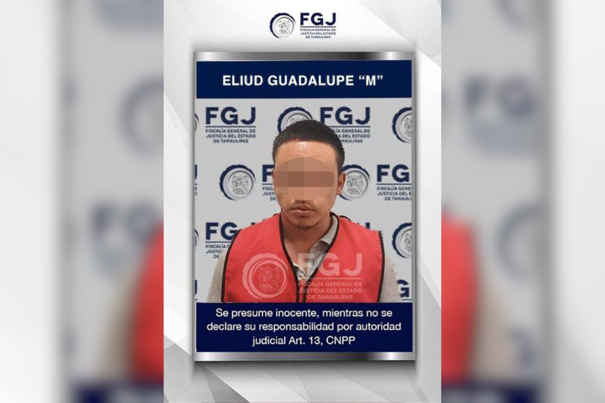 Eliud Guadalupe 'M', presunto homicida del candidato a la alcaldía de El Mante, Noé Ramos Ferretiz. Foto: FGJ Tamaulipas