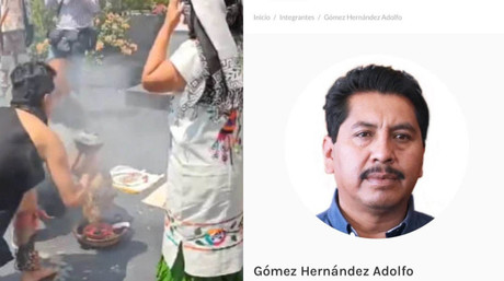 VIDEO: Senador Adolfo Gómez de Oaxaca sacrifica a gallina afuera del Senado