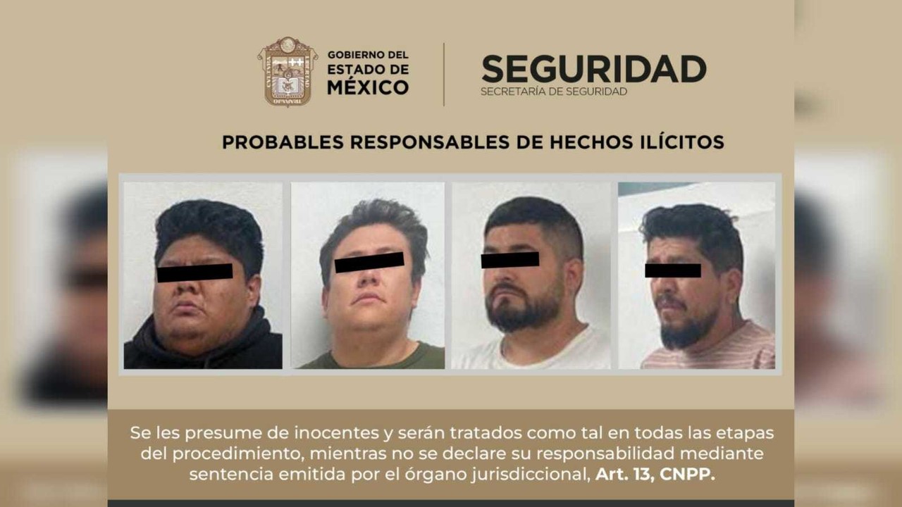 David “N”, José “N”, Alexis “N” y Axel “N” son investigados por otros asaltos en la autopista México-Querétaro. Foto: SSEM