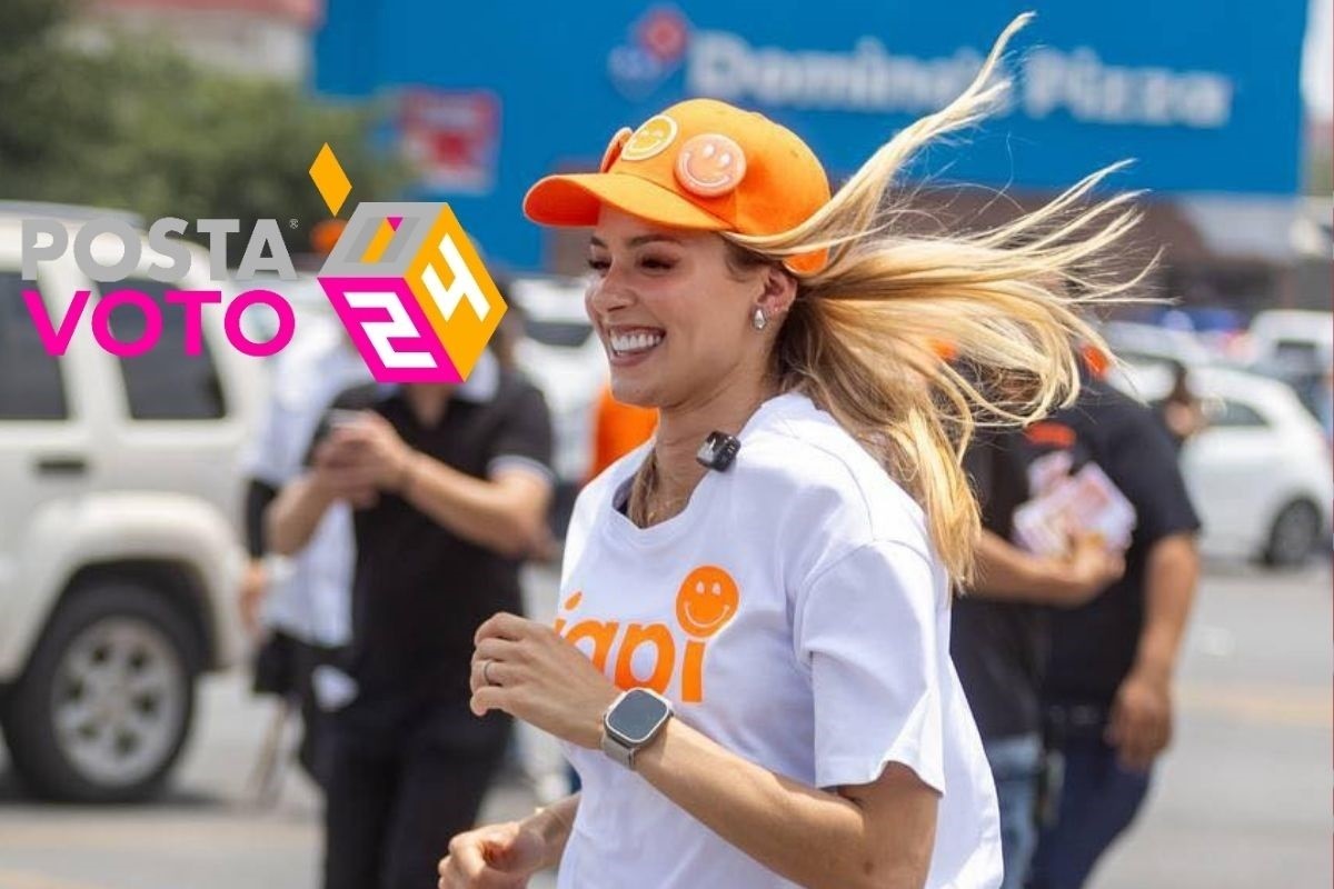 La candidata de Movimiento Ciudadano a la alcaldía de Monterrey, Mariana Rodríguez, durante un recorrido de campaña. Foto: Facebook Mariana Rodríguez