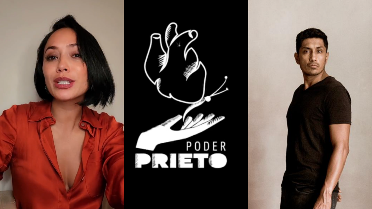 Maya Zapata, Logo Poder Prieto y Tenoch Huerta. Foto: @poderprieto_mx
