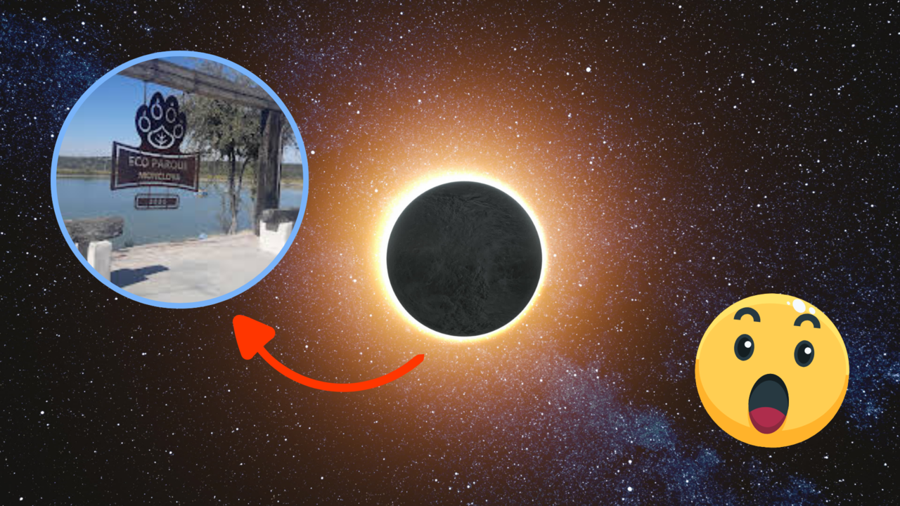 Eclipse e imagen del EcoParque Monclova / Foto: Redes Sociales