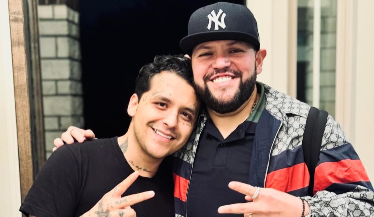 Christian Nodal y Óscar Iván Treviño se encontraron en Houston. Foto: Instagram