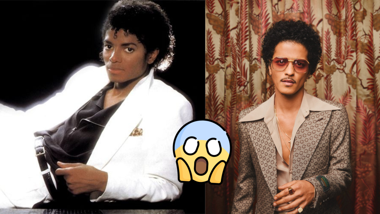 Michael Jackson posando para una portada y Bruno Mars posando para un sencillo / Foto: Deezer