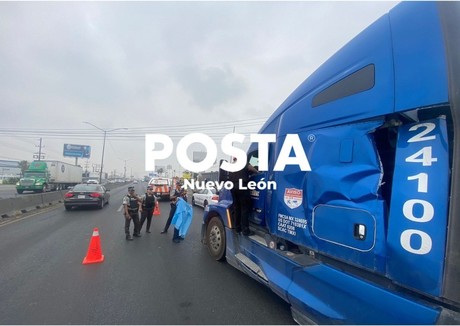 >Así murió el trailero prensado por carga en Apodaca (VIDEO)