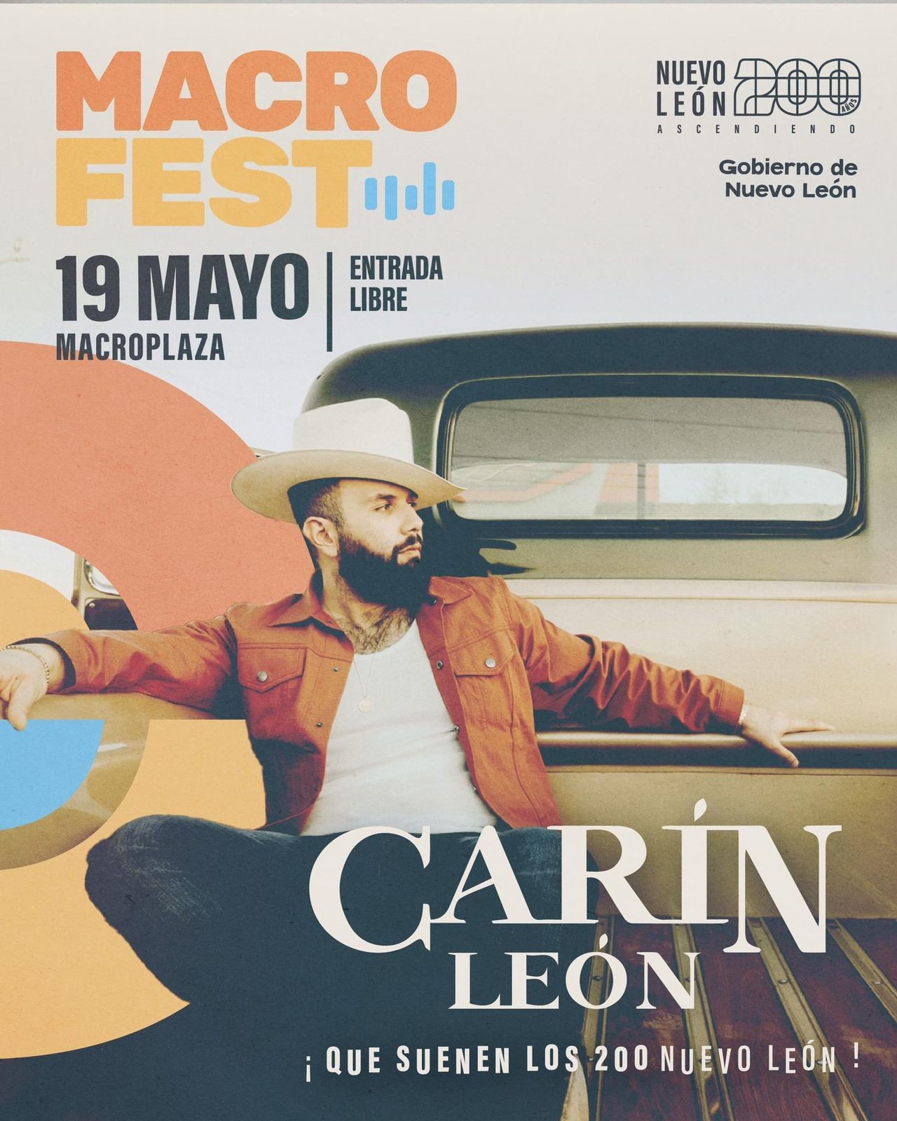 Carín León llega este 19 de Mayo, gratis a Monterrey / Foto: Especial