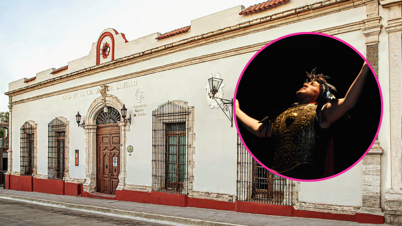 Fachada de la Casa de la Cultura Saltillo e imagen referente al teatro / Foto: OCV Saltillo