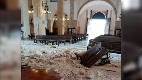 Colapsa el techo de la Iglesia de San Juan Bautista en Tekax